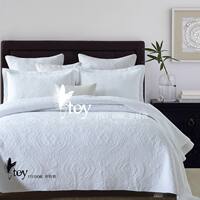 High-end solid-color all-cotton single-piece bed sheets, double-sided embroidered quilted bed covers, three-piece sets, cotton-padded pure cotton air-conditioned quilts for foreign trade thumbnail 6