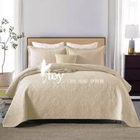High-end solid-color all-cotton single-piece bed sheets, double-sided embroidered quilted bed covers, three-piece sets, cotton-padded pure cotton air-conditioned quilts for foreign trade thumbnail 2