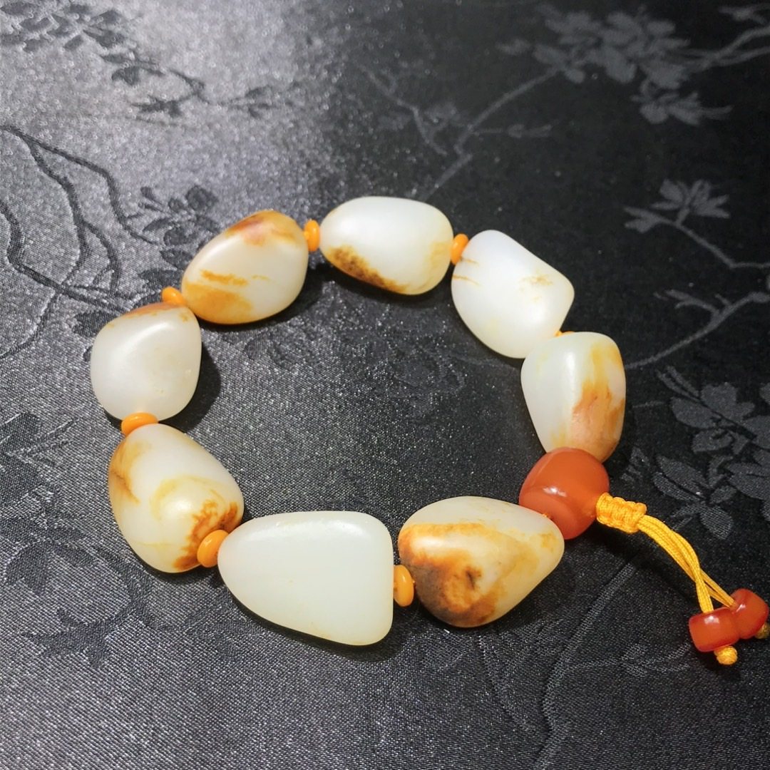 儒贤玉道新疆和田玉籽料独颗籽红皮白肉高货收藏品男女同款