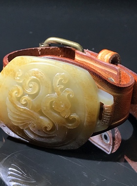 儒贤玉道新疆和田玉籽料仿古凤凰特色大手牌天然皮色男女士同款