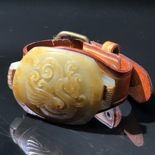 儒贤玉道新疆和田玉籽料仿古凤凰特色大手牌天然皮色男女士同款