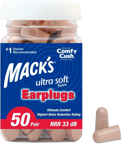 美国代购Mack's Ultra Soft Foam Earplugs, 50 Pair - 33dB High