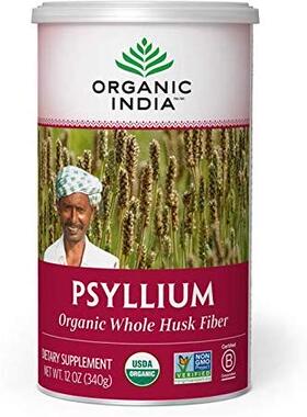 美国代购Organic India Whole Husk Psyllium, 12-Ounce