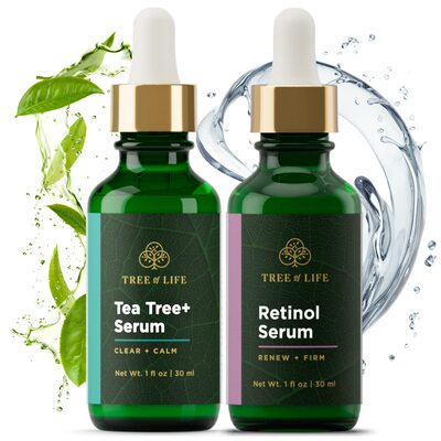 美国代购Tree of Life Retinol Serum & Tea Tree Serum for Face