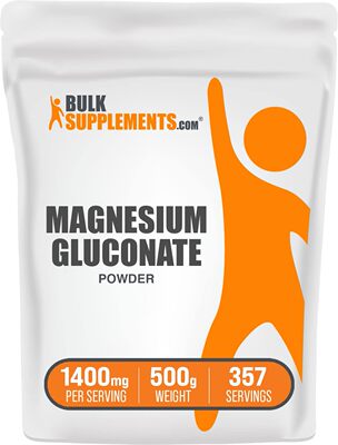 美国代购BulkSupplements Magnesium Gluconate Powder (500 gram