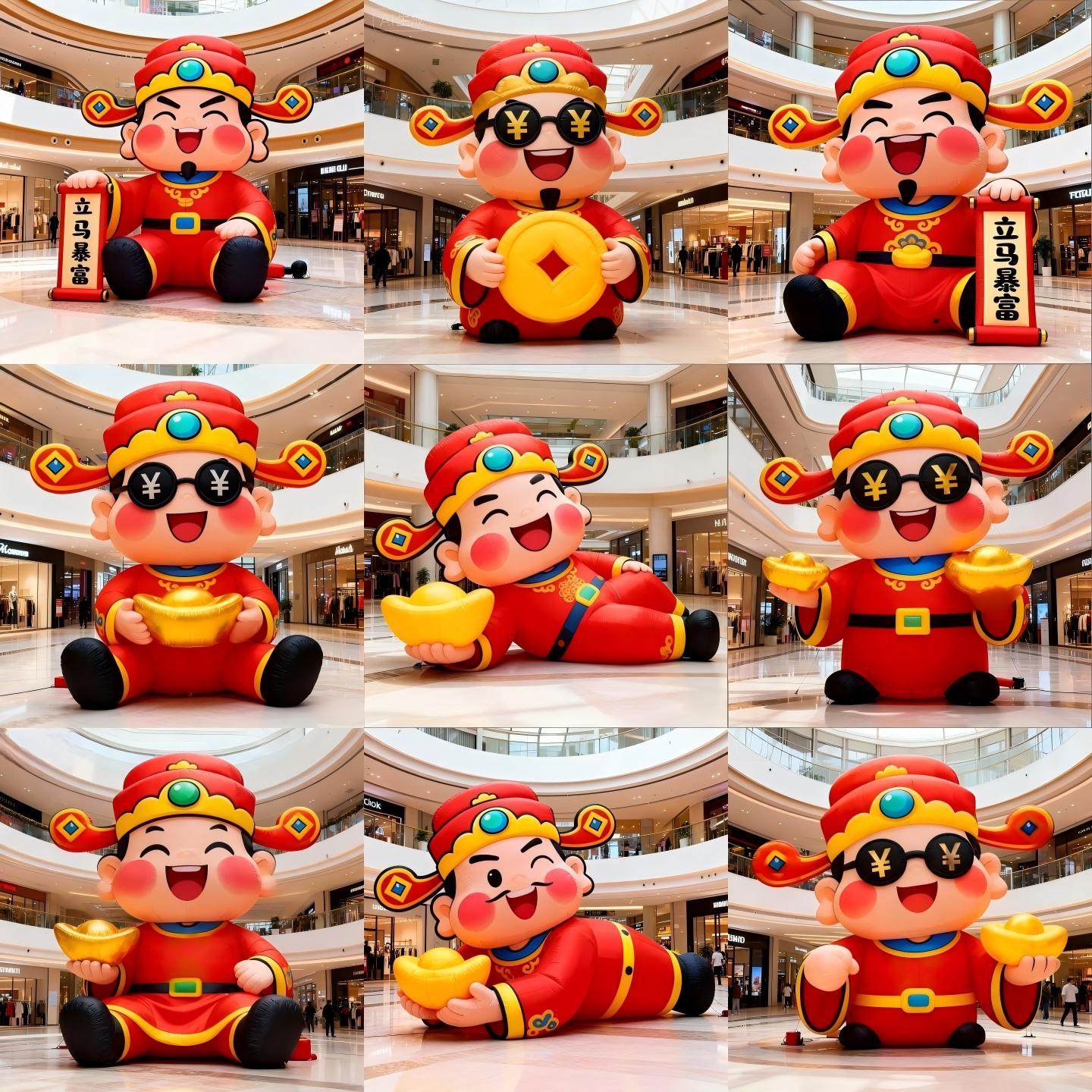 马年财神爷气模充气公仔商城美陈新年新春装饰春节活动迎春人偶