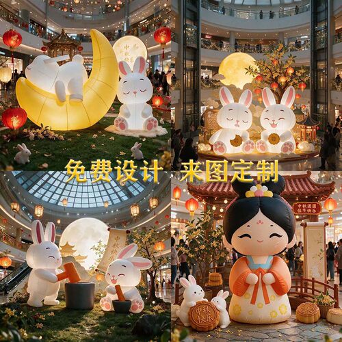 中秋气模免费设计商场美陈