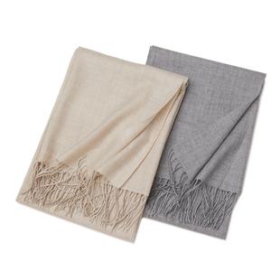 新品日单春夏季中薄款精纺羊绒羊毛围巾女长款保暖外搭空调房披肩