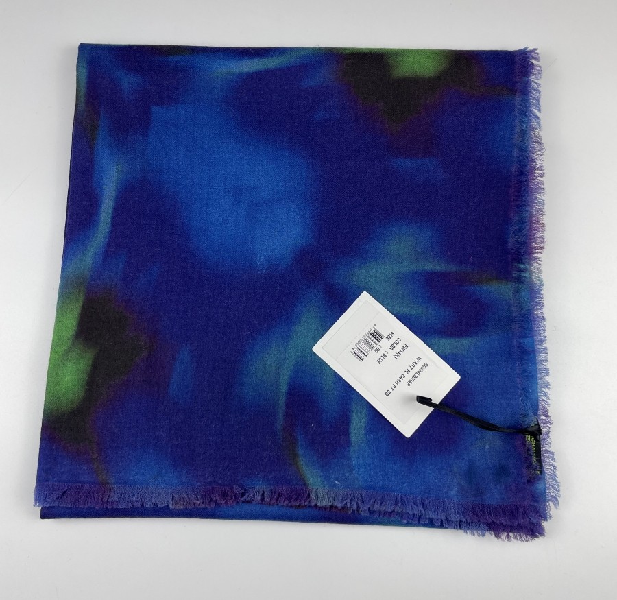 新品出口欧美设计师春秋季薄款数码印花纯山羊绒围巾外搭大方巾女