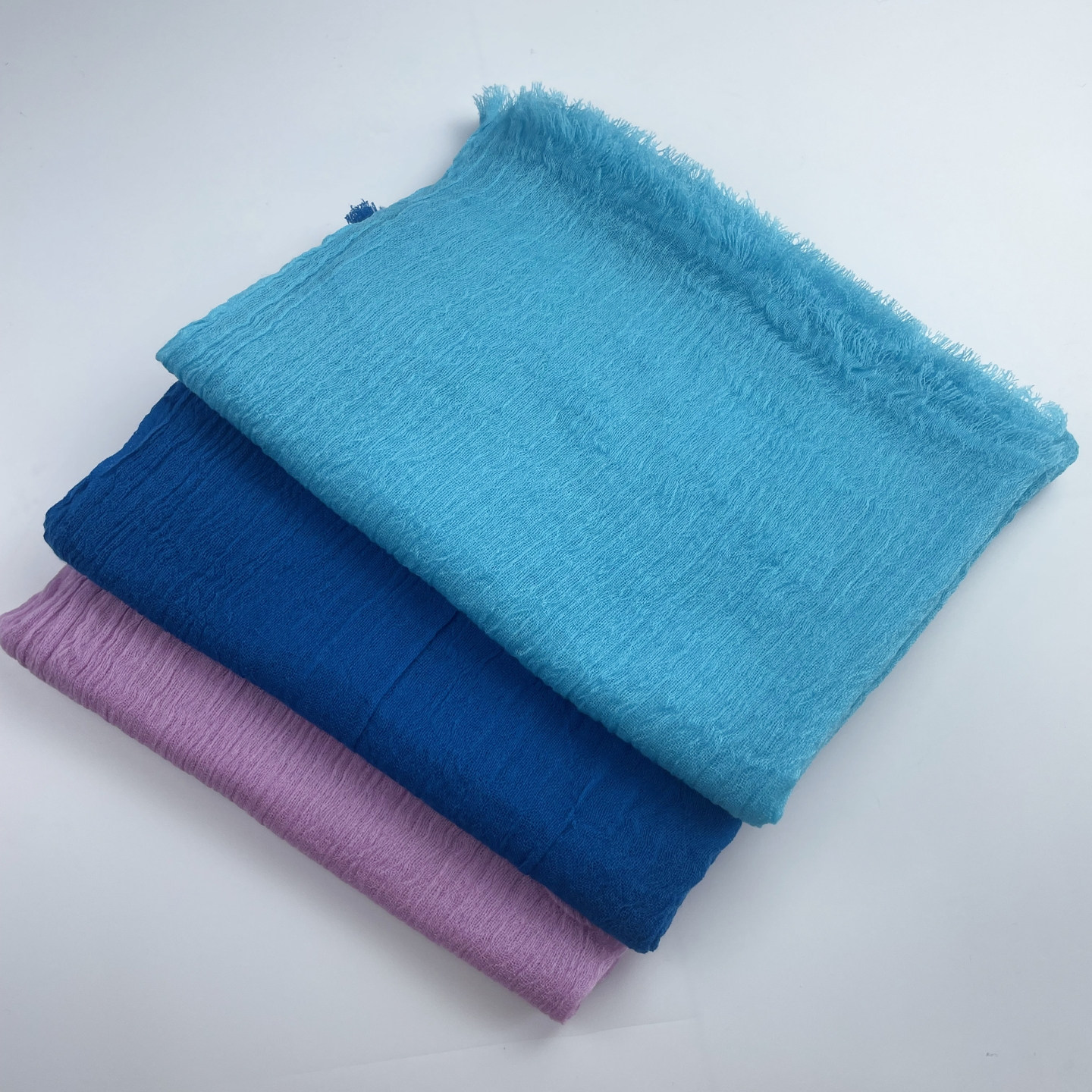 小众设计师春秋薄款羊毛褶皱围巾