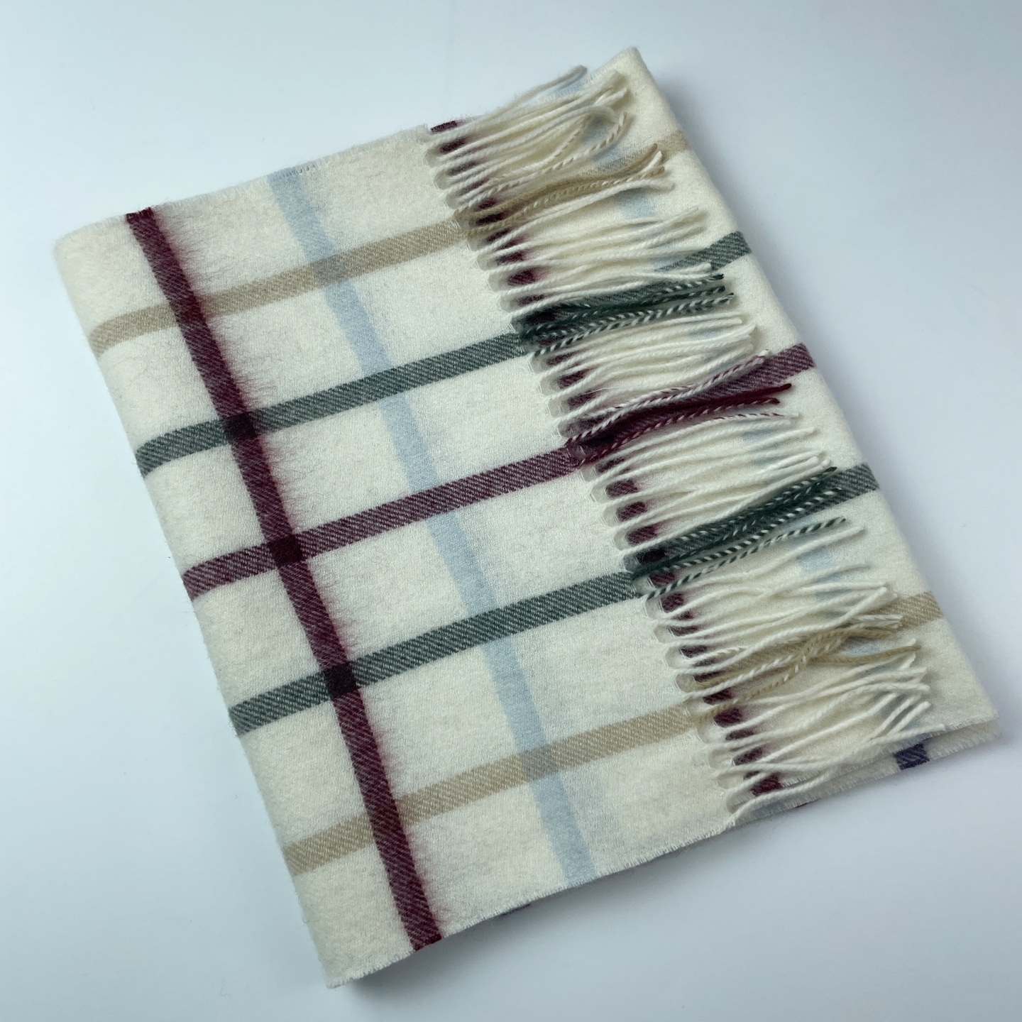 出口英国秋冬款羊羔毛色织格子围巾流苏长款保暖女士百搭休闲围脖