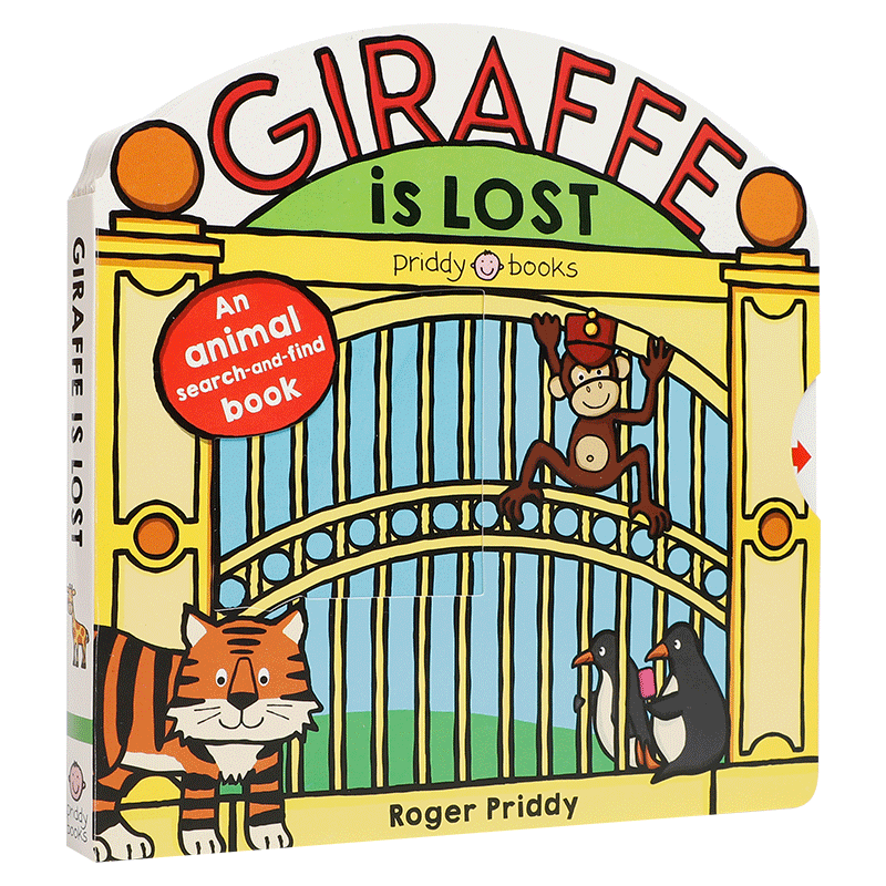 预售英文原版Giraffe is Lost 长颈鹿丢失了儿童动物启蒙认知绘本图画抽拉纸板书撕不烂 动物园中的有趣故事 亲子趣味互动阅读读物