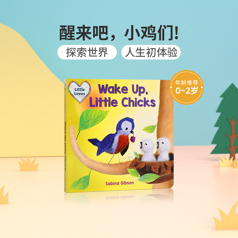 英文原版绘本Wake Up, Little Chicks!醒来吧，小鸡们! 低幼儿童英语启蒙认知绘本 宝宝撕不烂纸板书幼儿睡前童话寓言故事书图画书