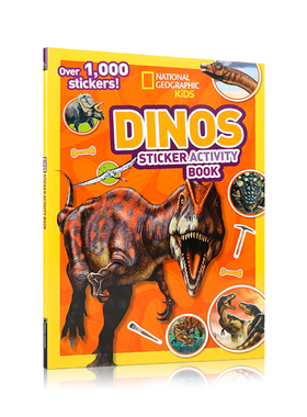 英文原版美国国家地理National Geographic Kids Dinos Sticker Activity Book 恐龙科普百科贴纸活动书1000张贴纸6-9岁图画书