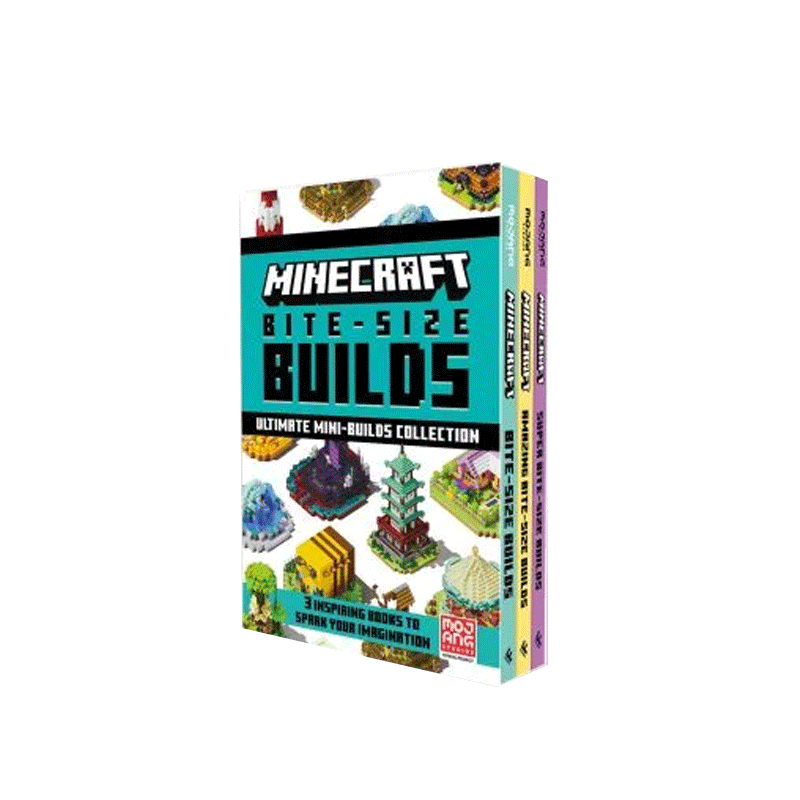 英文原版我的世界3册套装Minecraft Bite Size Builds Slipcase 20个迷你建筑 8-12岁青少年儿童游戏创意指南娱乐书