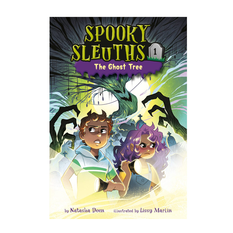 英文原版 Spooky Sleuths #1: The Ghost Tree 幽灵侦探:幽灵树 课外读物恐怖惊悚侦探故事 青少年儿童惊悚冒险故事桥梁章节书