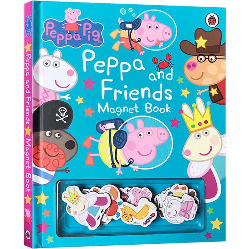 英文原版Peppa Pig: Peppa and Friends Magnet Book佩奇和她的朋友们粉红猪小妹小猪佩奇幼儿启蒙纸板磁铁书亲子互动绘本