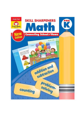 英文原版Skill Sharpeners Math, Pre K (2021技能铅笔刀revised edition)数学练习册 幼儿园大班学科教辅巩固知识