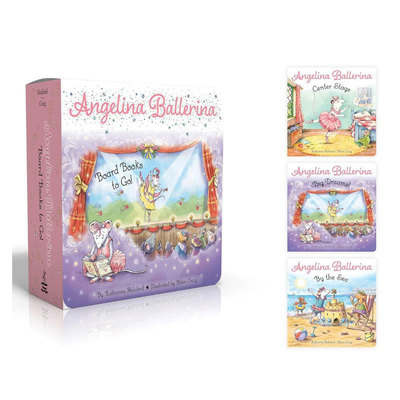 预售英文原版Angelina Ballerina Board Books to Go! (Boxed Set)芭蕾小精灵安吉丽娜三册盒装芭蕾舞者实现梦想趣味绘本 4-8岁
