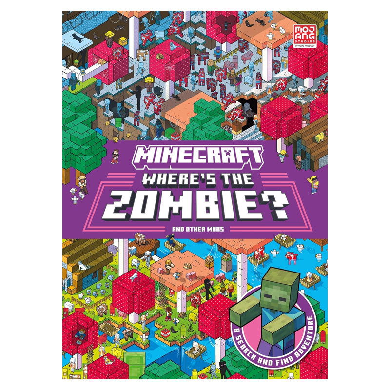 预售英文原版 Minecraft Where's the Zombie? 我的世界 僵尸在哪里 亲子互动找茬游戏书 儿童启蒙英语文娱游戏绘本 平装 8-12岁