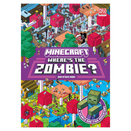 预售英文原版 Minecraft Where's the Zombie? 我的世界 僵尸在哪里 亲子互动找茬游戏书 儿童启蒙英语文娱游戏绘本 平装 8-12岁