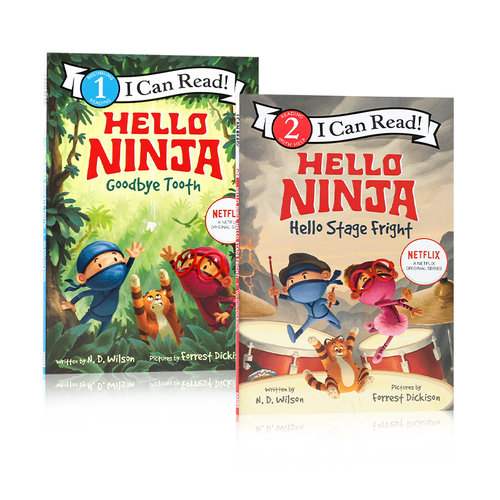 进口英文原版Hello, Ninja你好，忍者 系列2本I Can Read Level 1我可以阅读第1级 6-9岁儿童英语早教启蒙分级阅读读物