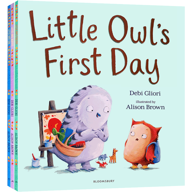 英文原版绘本5册Little Owl's Egg/Little Owl's Bedtime/Little Owl’s First Day 平装大开儿童图画故事书 名家Debi Gliori