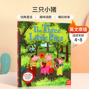 英文原版Nosy Crow Fairy Tales: The Three Little Pigs三只小猪经典童话故事幽默复述趣味插图 睡前故事平装绘本4-8岁