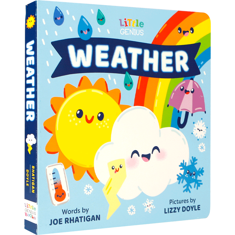 英文原版 Little Genius Weather 小天才:天气 对雨、风、湿度、风暴、季节的介绍 4-8岁儿童宝宝基础概念认知绘本纸板