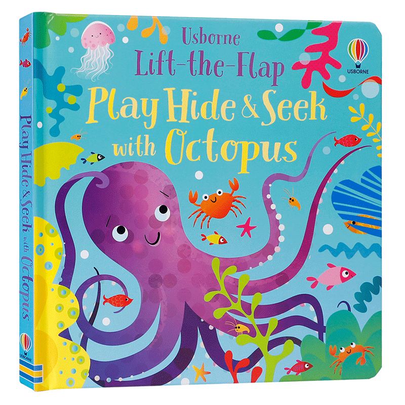 英文原版Play Hide and Seek With Octopus与章鱼玩捉迷藏Usborne尤斯伯恩出版3-5岁低幼儿童英语启蒙认知绘本 亲子互动共读