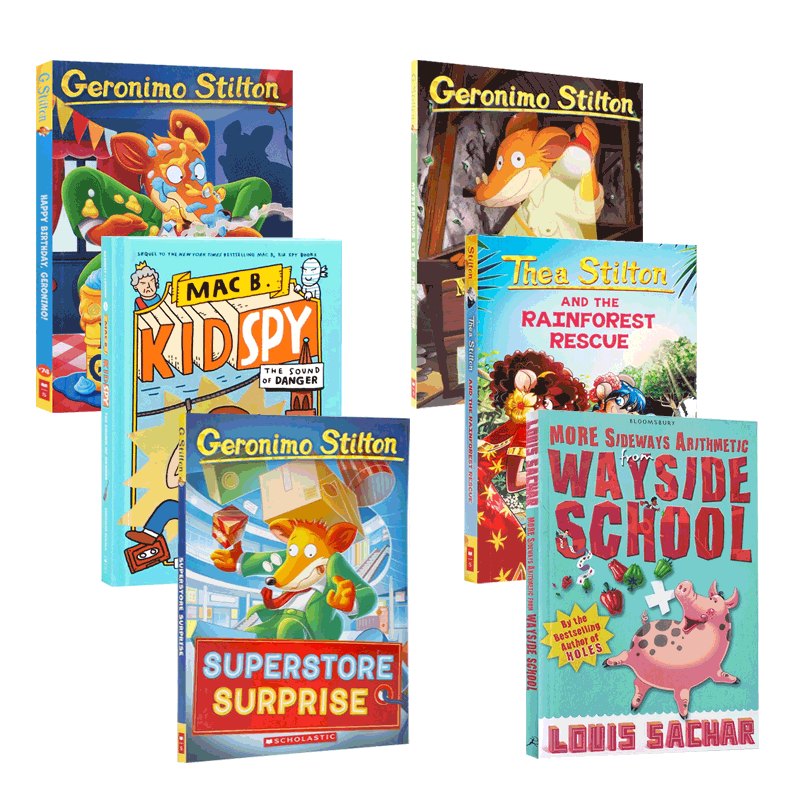 英文原版绘本Geronimo Stilton /Thea Stilton /Mac B., Kid Spy / Cam Jansen /歪歪路小学/老鼠记者侦探推理故事系列8本
