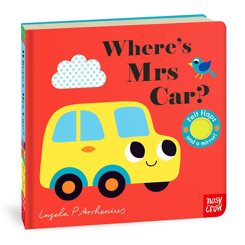 英文原版Where's Mrs Car?汽车女士在哪里亲子互动启蒙认知毛毡翻翻书翻翻互动 触摸互动 感官训练纸板翻翻书2-6岁