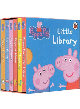 英文原版 小猪佩奇6册盒装手掌纸板书Peppa Pig:Little Library粉红猪小妹小小图书馆 儿童英语启蒙绘本 亲子睡前故事书