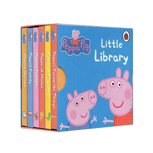 英文原版 小猪佩奇6册盒装手掌纸板书Peppa Pig:Little Library粉红猪小妹小小图书馆 儿童英语启蒙绘本 亲子睡前故事书