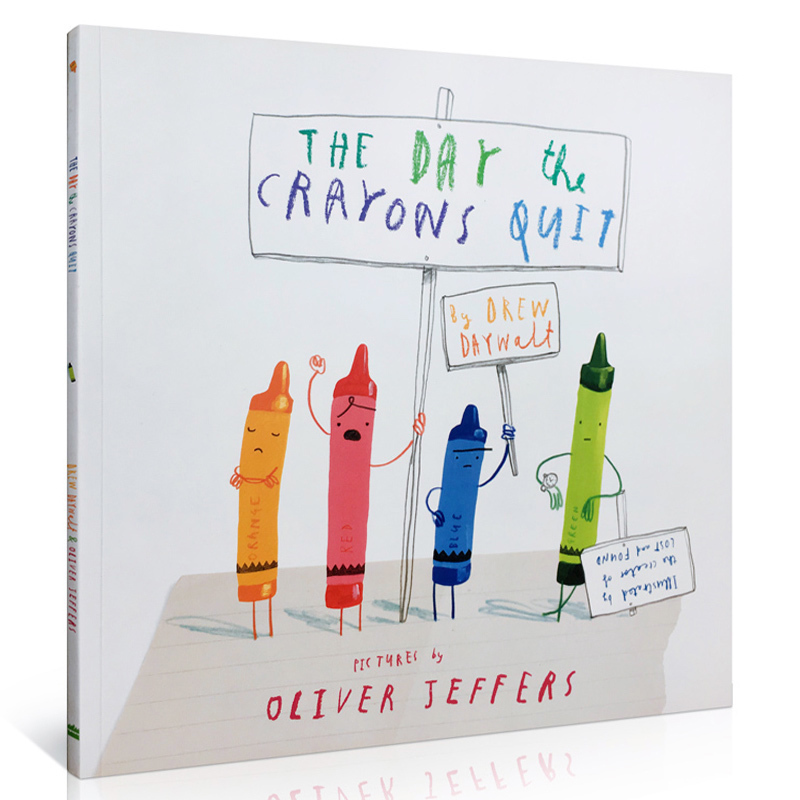 英文原版The Day The Crayons Quit小蜡笔大罢工儿童英语趣味故事图画书低幼启蒙亲子共读绘本平装大开Oliver Jeffers经典著作