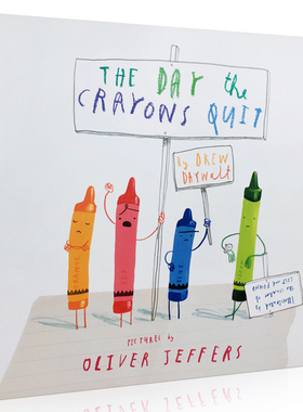 英文原版The Day The Crayons Quit小蜡笔大罢工儿童英语趣味故事图画书低幼启蒙亲子共读绘本平装大开Oliver Jeffers经典著作