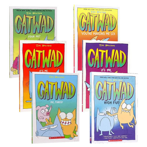 英文原版蓝猫凯特瓦德鬼马喜猫6本系列Catwad It's Me/Two/Three!/Four/High Five/You're Making Me Six课外阅读幽默桥梁漫画学乐