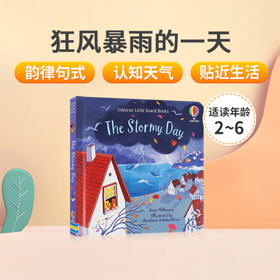 英文原版The Stormy Day狂风暴雨的一天 Usborne尤斯伯恩出版低幼儿童英语启蒙绘本亲子幼儿认知天气图画书Little Board Books系列