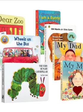 英文原版启蒙绘本I Am A Bunny/Brown Bear棕熊Where's Spot小波TheVeryHungryCaterpillar/Dear Zoo动物园Wheels On The Bus