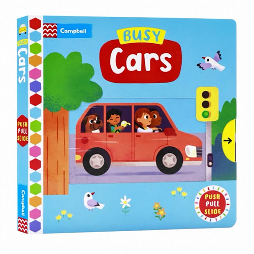 英文原版Busy book系列Cars忙碌的汽车宝宝启蒙认知手指机关推拉书绘本好习惯养成Fire Station/zoo公园Park机场Airport pets