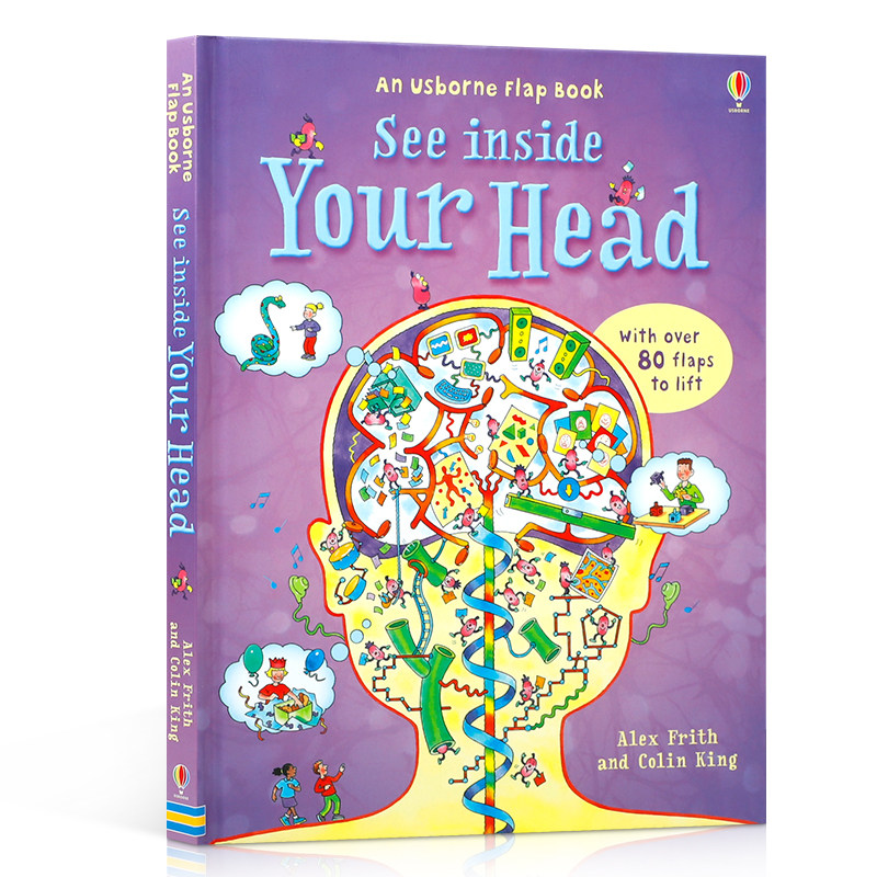 Usborne 英文原版进口 See Inside Your Head 偷偷看里面系列之你的大脑 启蒙早教书科普翻翻立体书 尤斯伯恩图书英语绘本读物