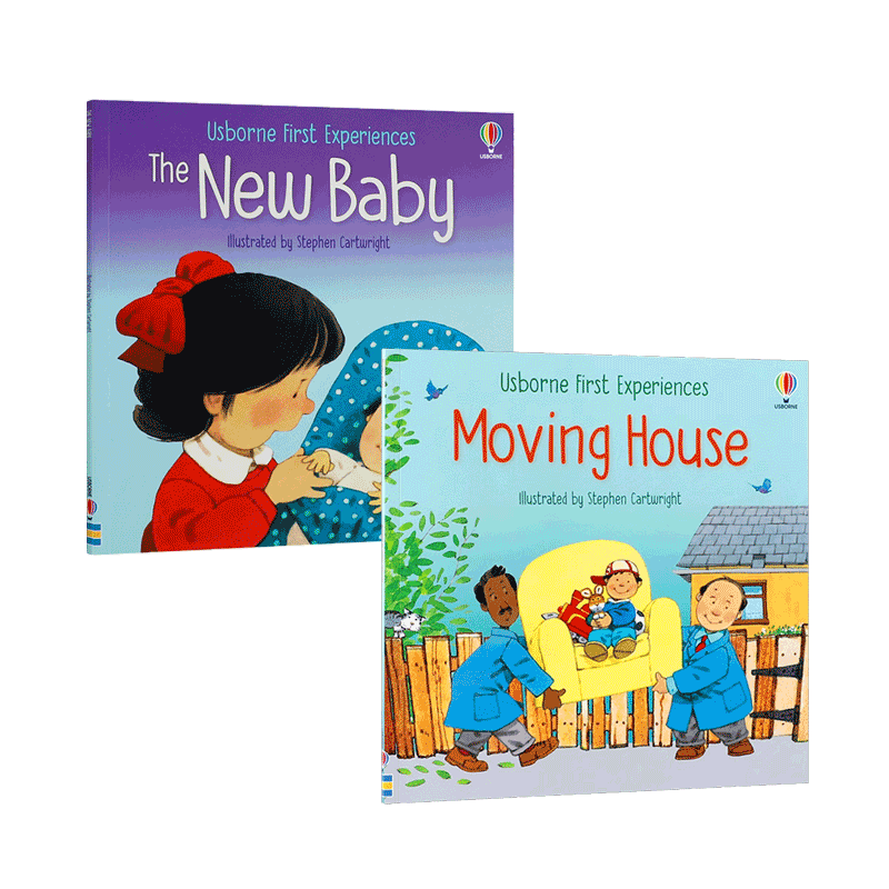 英文原版Usborne First Experiences 初步经验系列2本Going to the School/Moving House 尤斯伯恩出版儿童初体验英文绘本故事书