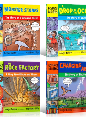 英文原版绘本Science Works系列Monster Stones 恐龙化石的故事 A Drop in the Ocean 水的故事科学与地理科普充电系列