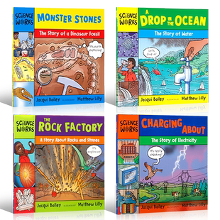 英文原版绘本Science Works系列Monster Stones 恐龙化石的故事 A Drop in the Ocean 水的故事科学与地理科普充电系列