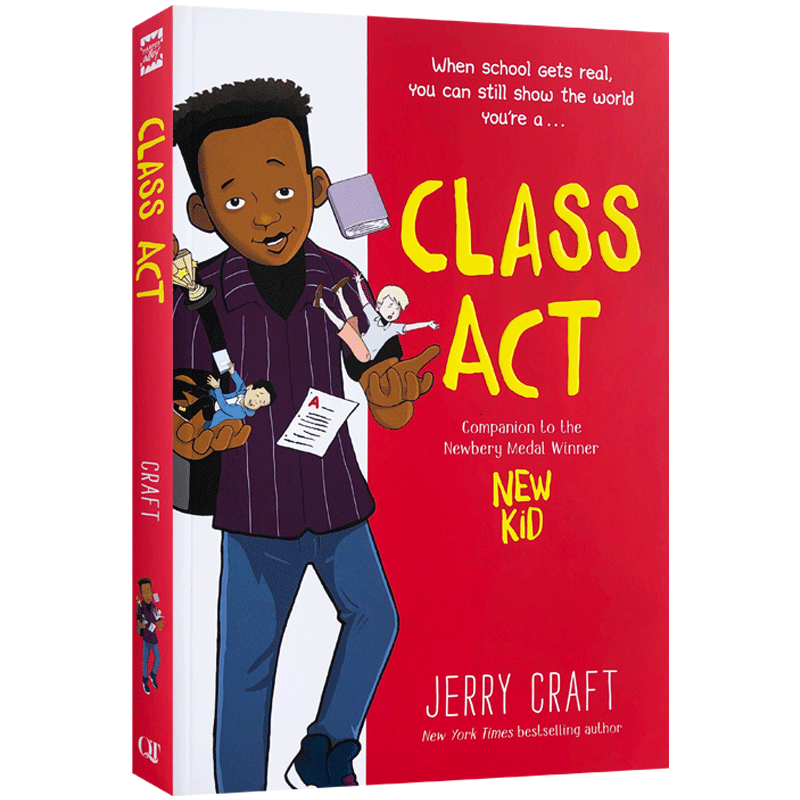 英文原版进口Class Act课堂上的表现  new kid续集 Jerry Craft著中小学生英语课外阅读读物儿童英语阅读桥梁章节书 生活故事情节
