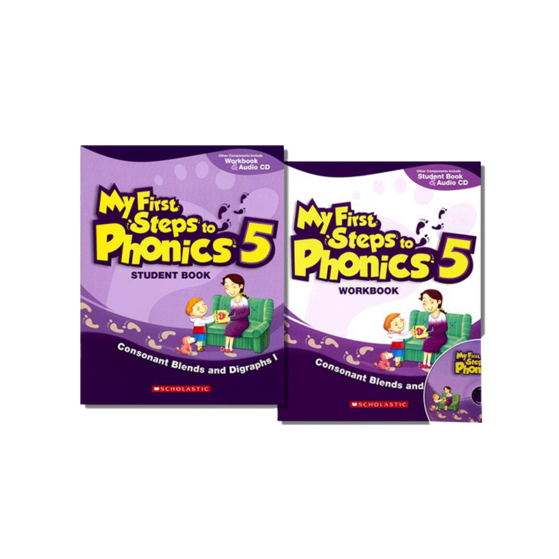 扫码听音频My First Steps to Phonics Student Book 5 迈向拼读第一步 4-8岁儿童宝宝自然拼读语感培养英文学习教辅Scholastic