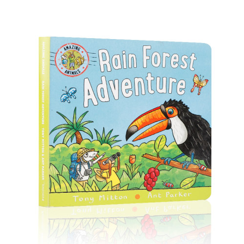 英文原版进口 神奇动物:热带雨林探险Amazing Animals: Rain Forest Adventure 低幼儿童启蒙绘本宝宝撕不烂纸板书亲子互动早教书