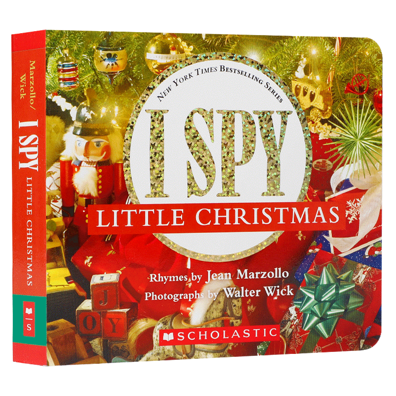 英文原版I Spy Little Christmas视觉大发现系列小小圣诞节 Scholastic学乐儿童启蒙绘本宝宝认识节日季节天气撕不烂纸板图画