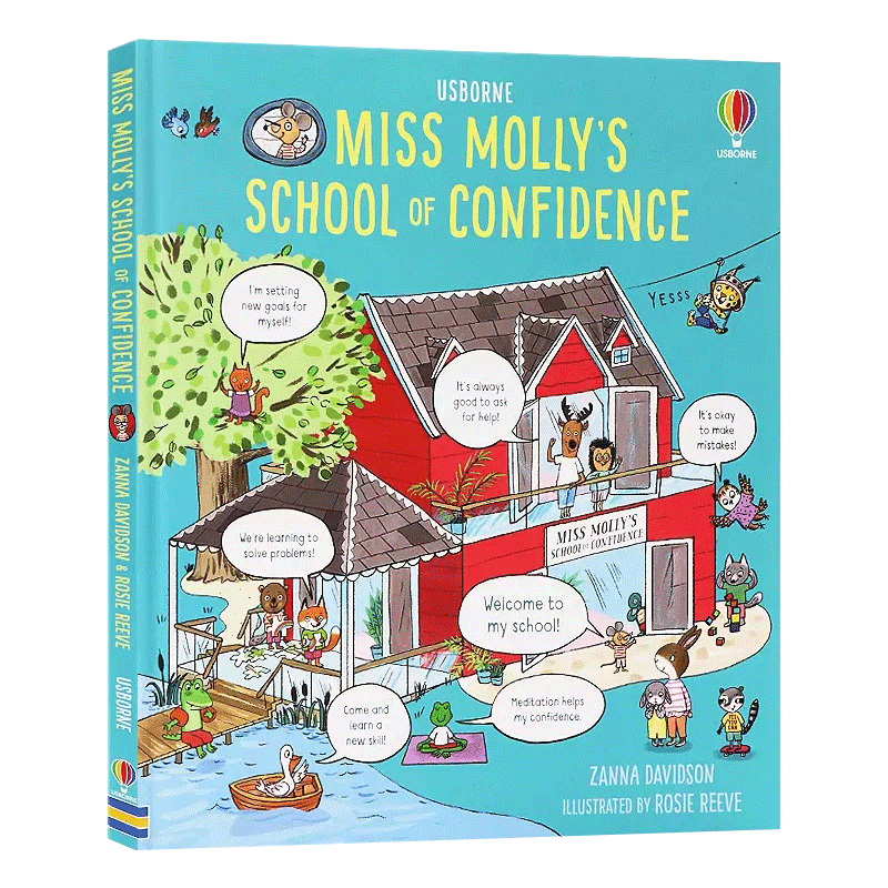 Usborne英文原版Miss Molly's School of Confidence莫莉女士的自信学校 儿童性格习惯养成绘本 自我认知情绪管理图画书 精装