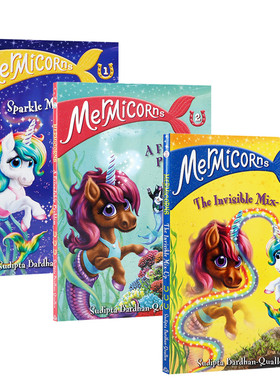 英文原版Mermicorns美人鱼独角兽1-3册合售 中小学生英语课外阅读冒险魔法主题桥梁章节书Random House兰登书屋出版